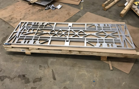 Water Jet Cutting of Electric car company frame.