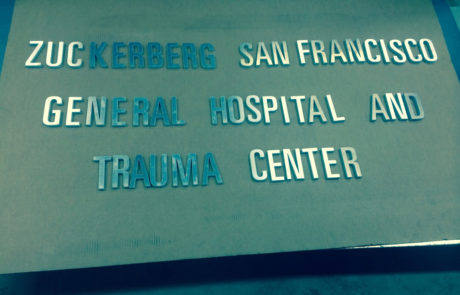Water Jet Cutting of Hospital Metal Lettering.